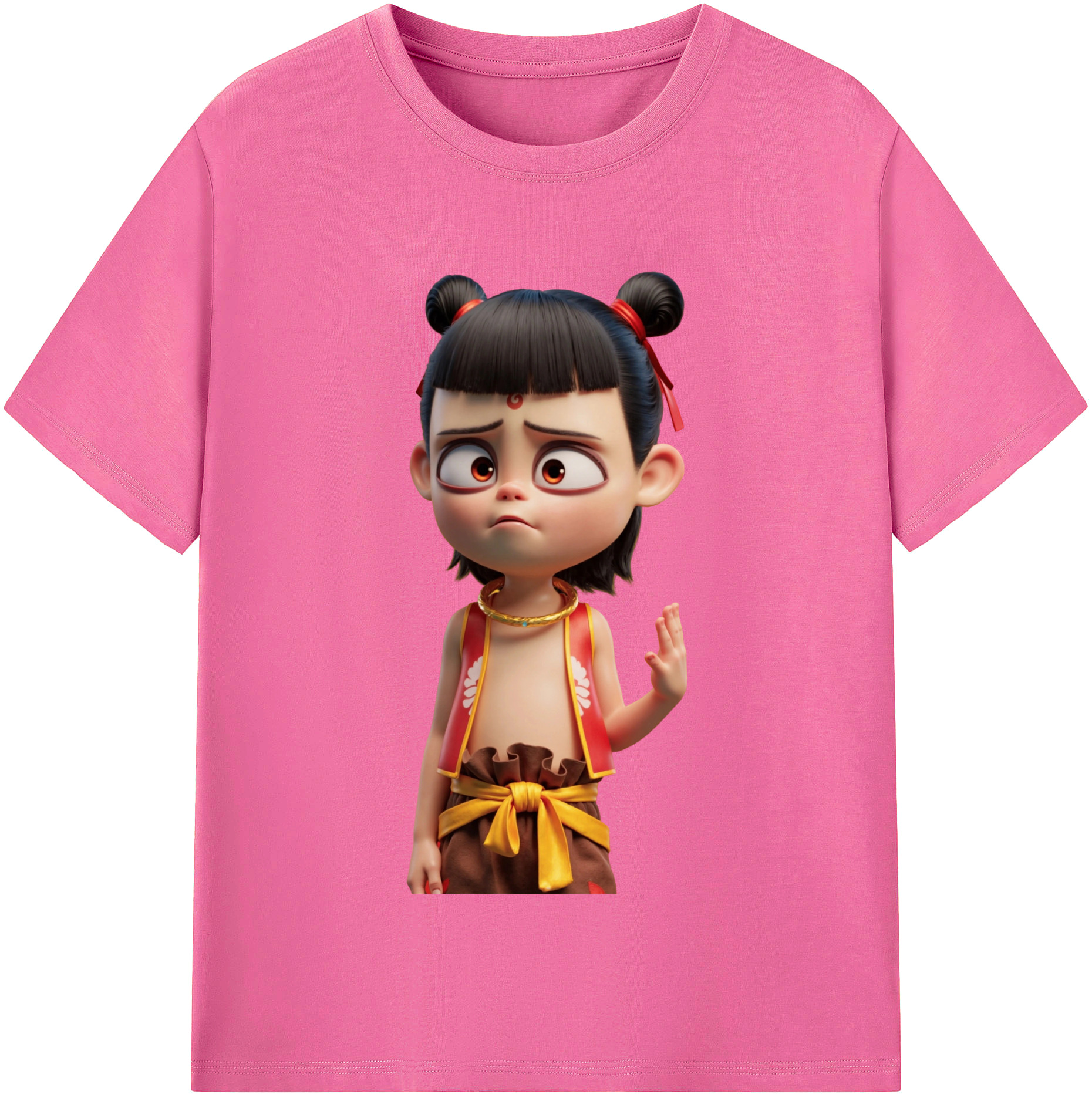 （画像用） Ne Zha 2 ナタ 魔童の大暴れ レディースカジュアルプリントTシャツ（綿100％）